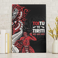Aotearoa Toitu Te Tiriti Canvas Wall Art Whakairo Wheku LT7 Without Frame Black - Polynesian Pride