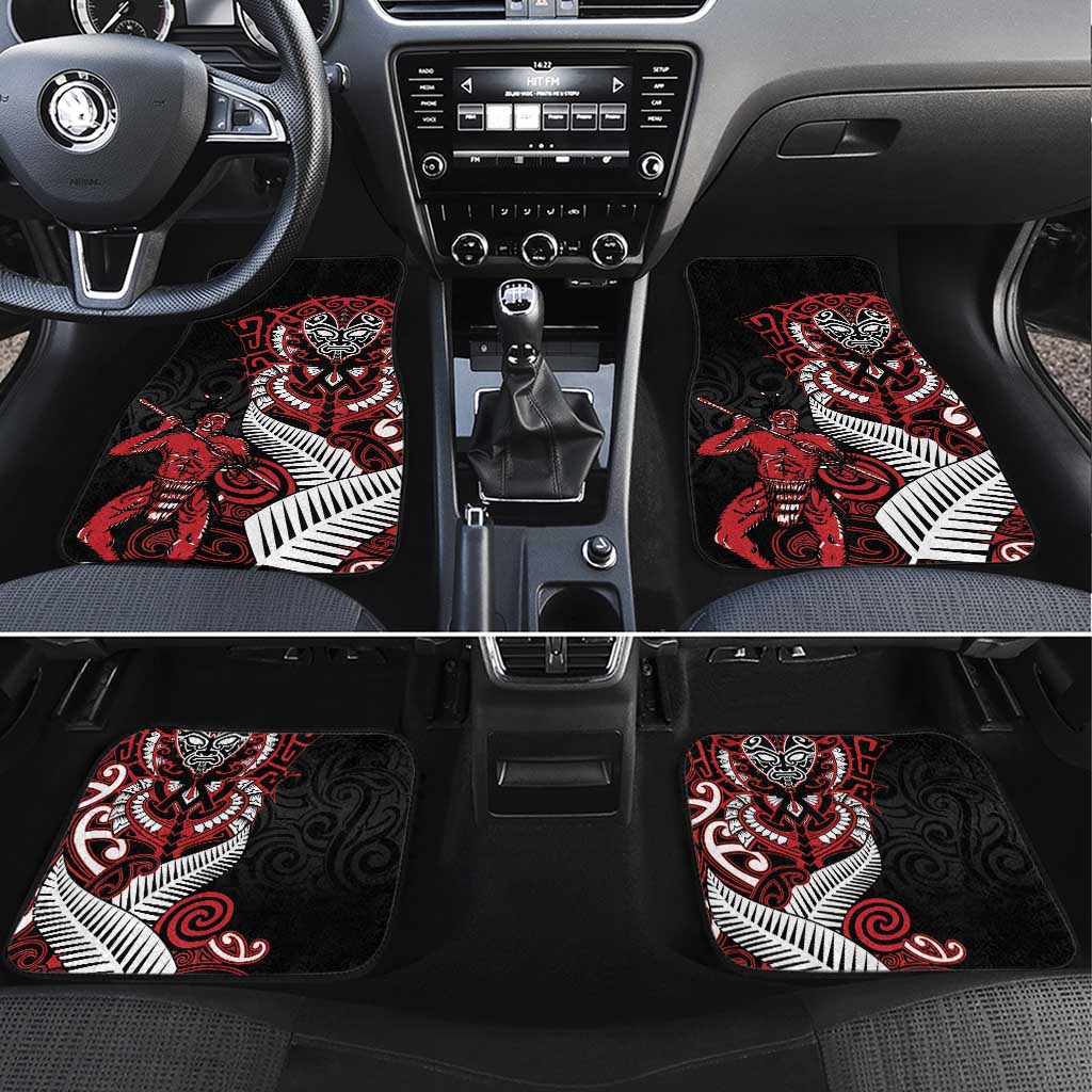 Aotearoa Toitu Te Tiriti Car Mats Whakairo Wheku LT7 Set 4pcs Black - Polynesian Pride