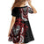 Aotearoa Toitu Te Tiriti Family Matching Off Shoulder Short Dress and Hawaiian Shirt Whakairo Wheku