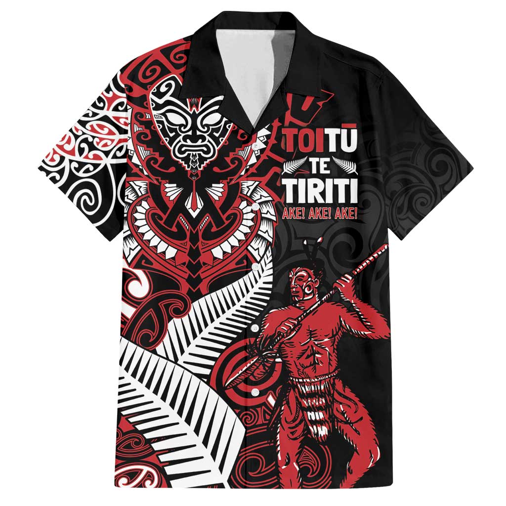 Aotearoa Toitu Te Tiriti Family Matching Tank Maxi Dress and Hawaiian Shirt Whakairo Wheku