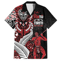 Aotearoa Toitu Te Tiriti Hawaiian Shirt Whakairo Wheku LT7 Black - Polynesian Pride