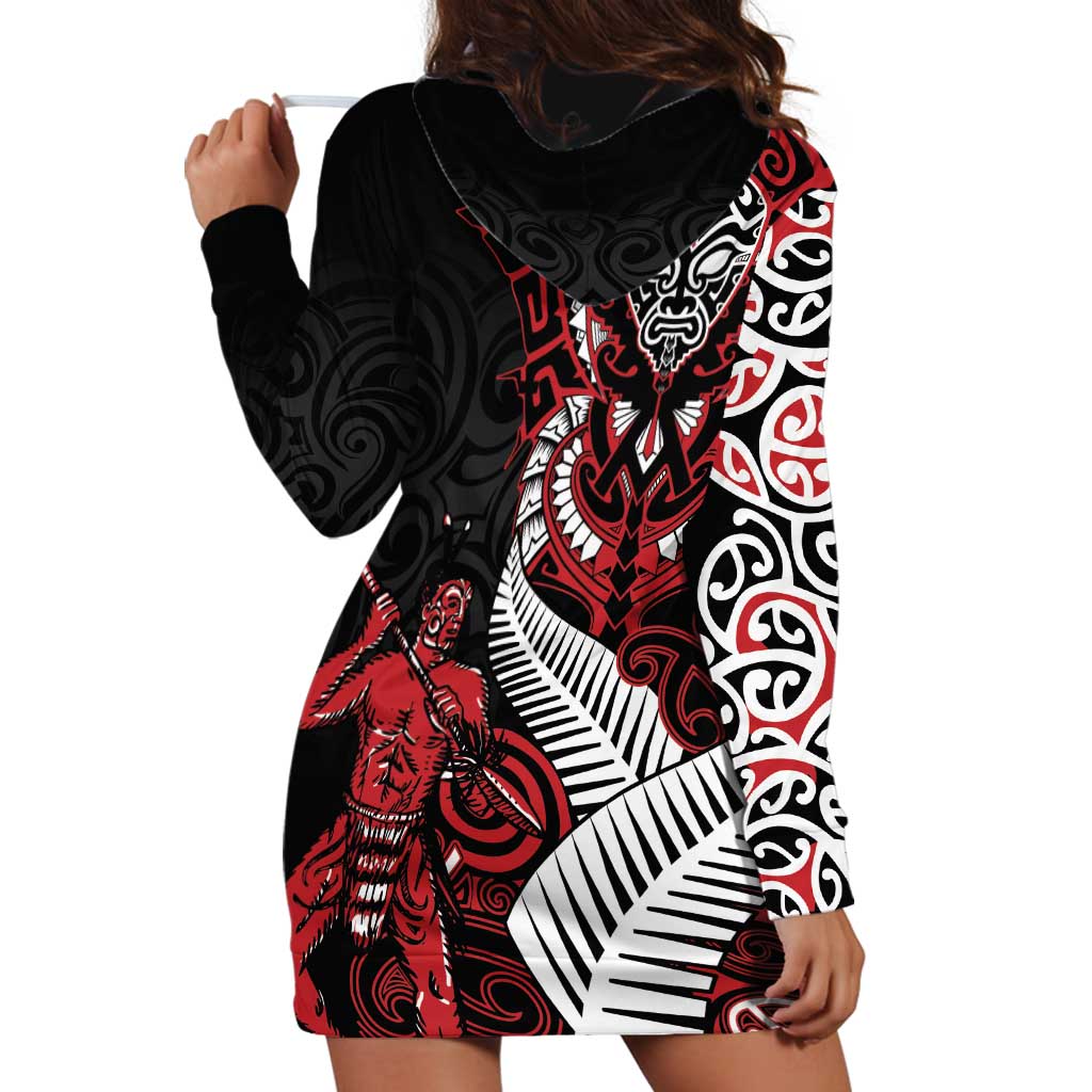 Aotearoa Toitu Te Tiriti Hoodie Dress Whakairo Wheku LT7 - Polynesian Pride