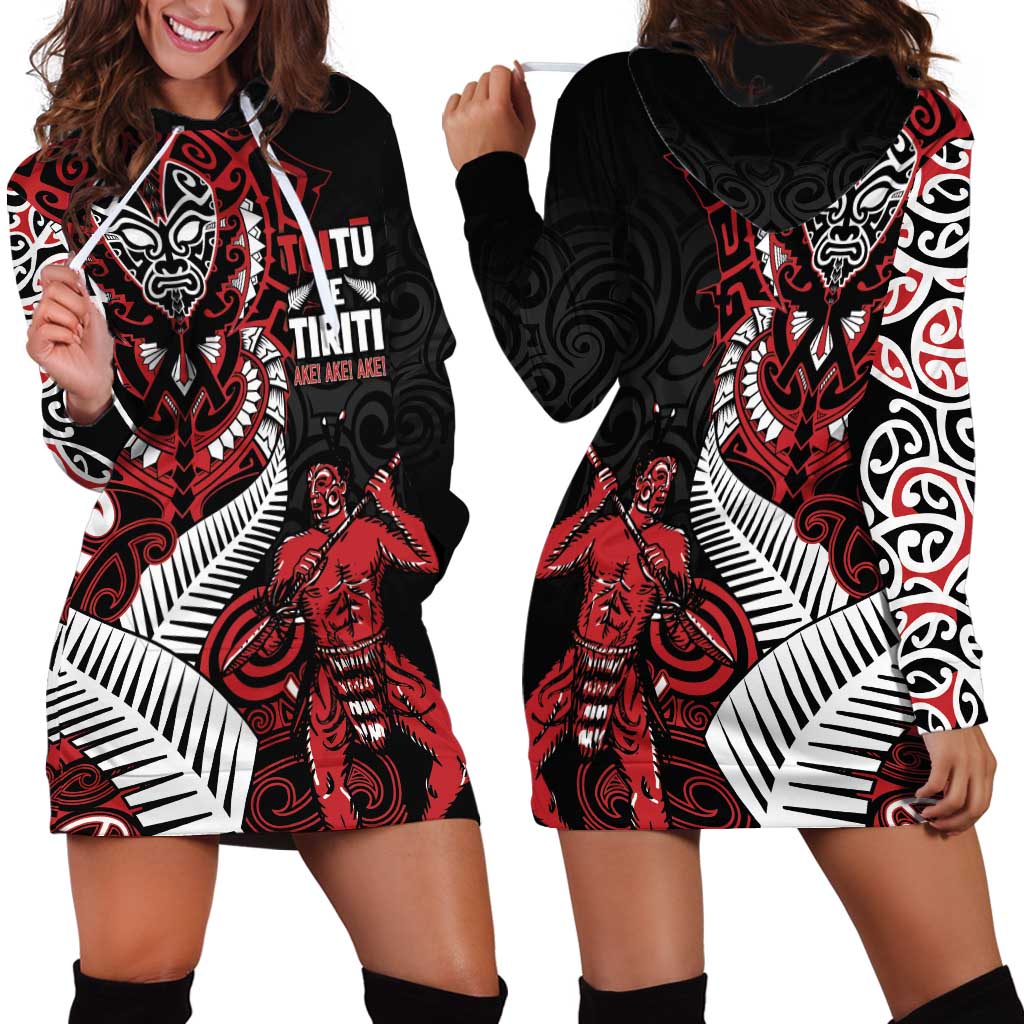 Aotearoa Toitu Te Tiriti Hoodie Dress Whakairo Wheku LT7 - Polynesian Pride