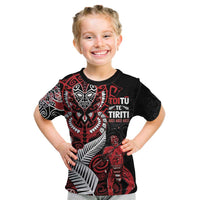 Aotearoa Toitu Te Tiriti Kid T Shirt Whakairo Wheku