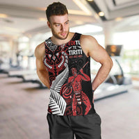 Aotearoa Toitu Te Tiriti Men Tank Top Whakairo Wheku LT7 Black - Polynesian Pride