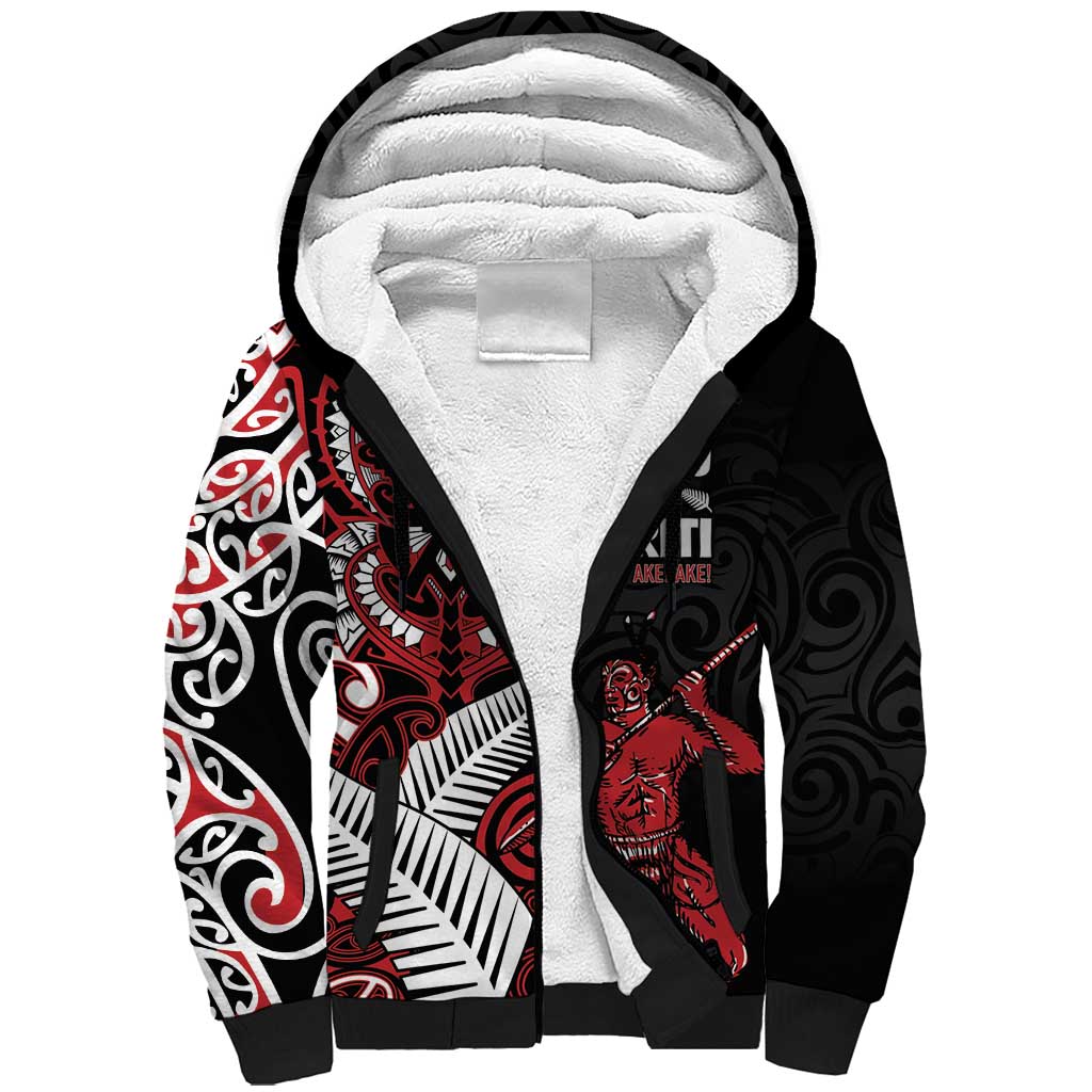 Aotearoa Toitu Te Tiriti Sherpa Hoodie Whakairo Wheku LT7 Unisex Black - Polynesian Pride