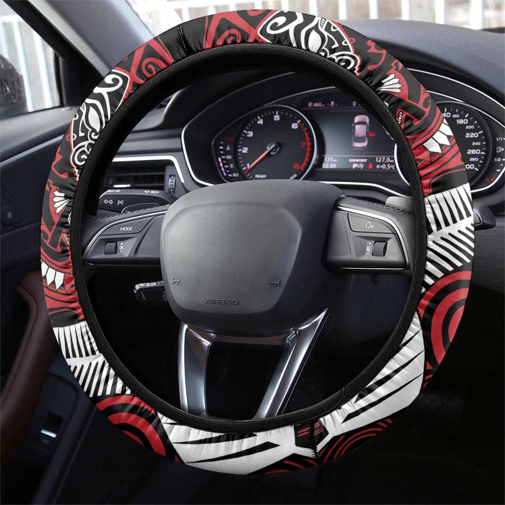 Aotearoa Toitu Te Tiriti Steering Wheel Cover Whakairo Wheku LT7 - Polynesian Pride