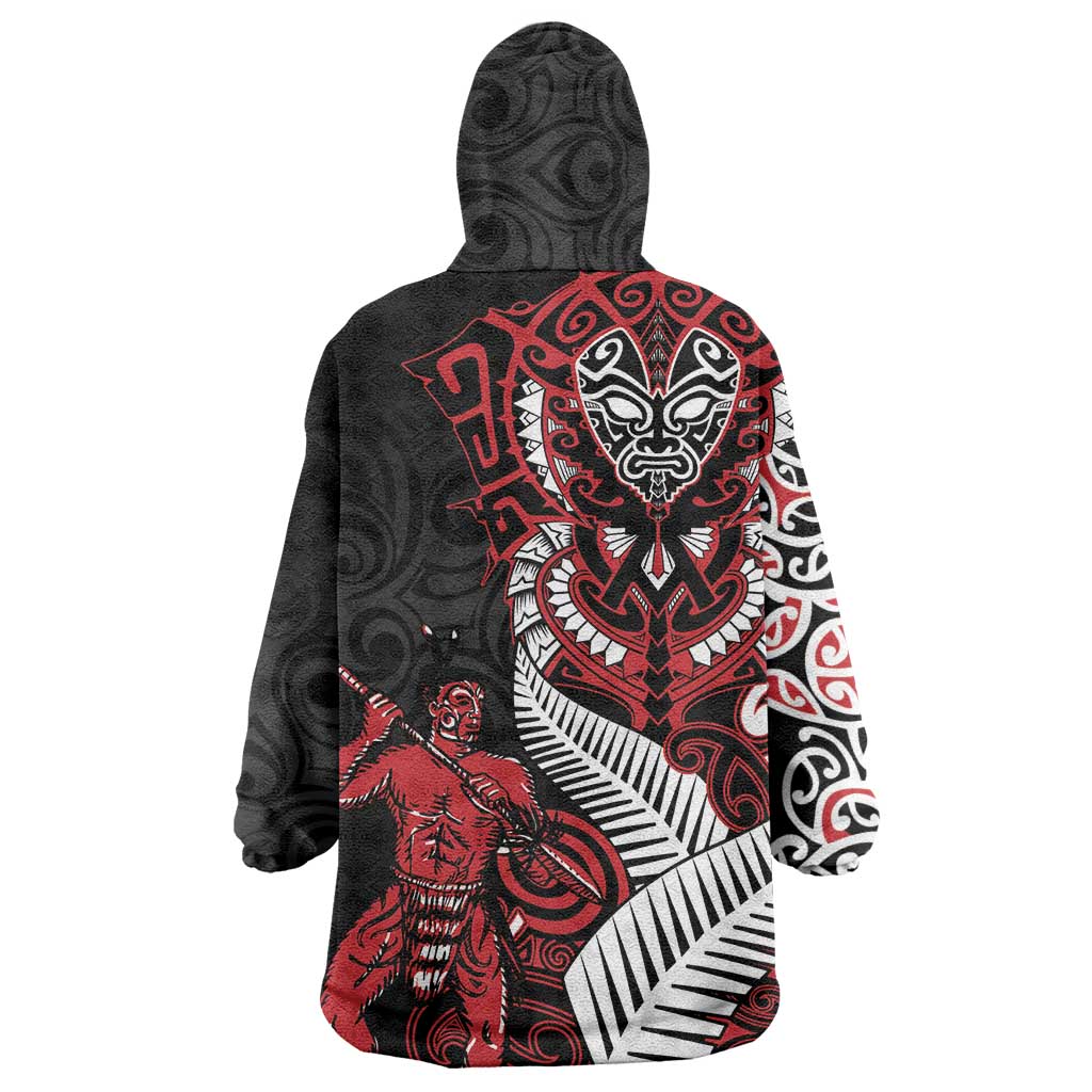 Aotearoa Toitu Te Tiriti Wearable Blanket Hoodie Whakairo Wheku LT7 - Polynesian Pride