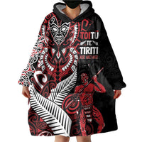 Aotearoa Toitu Te Tiriti Wearable Blanket Hoodie Whakairo Wheku LT7 - Polynesian Pride