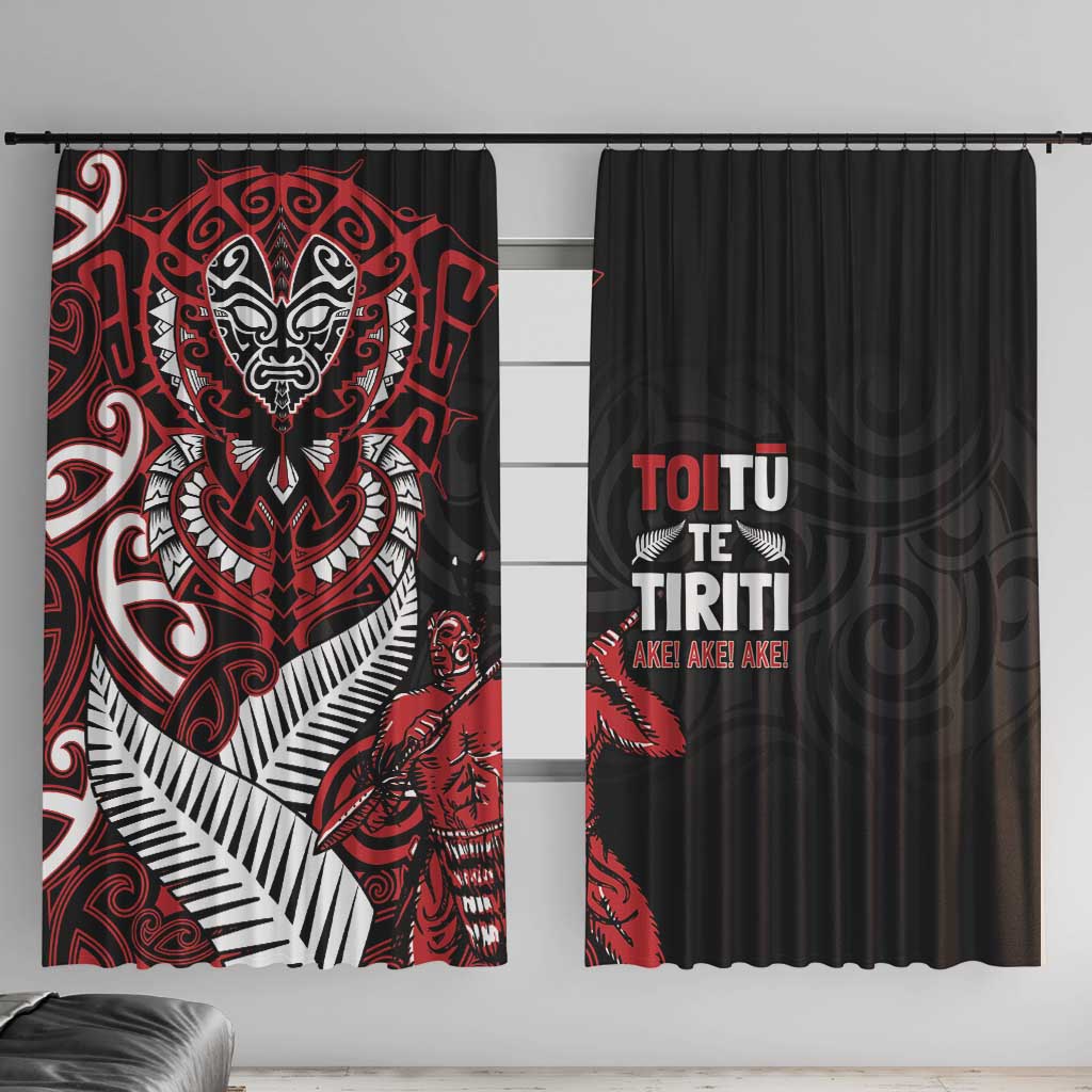 Aotearoa Toitu Te Tiriti Window Curtain Whakairo Wheku