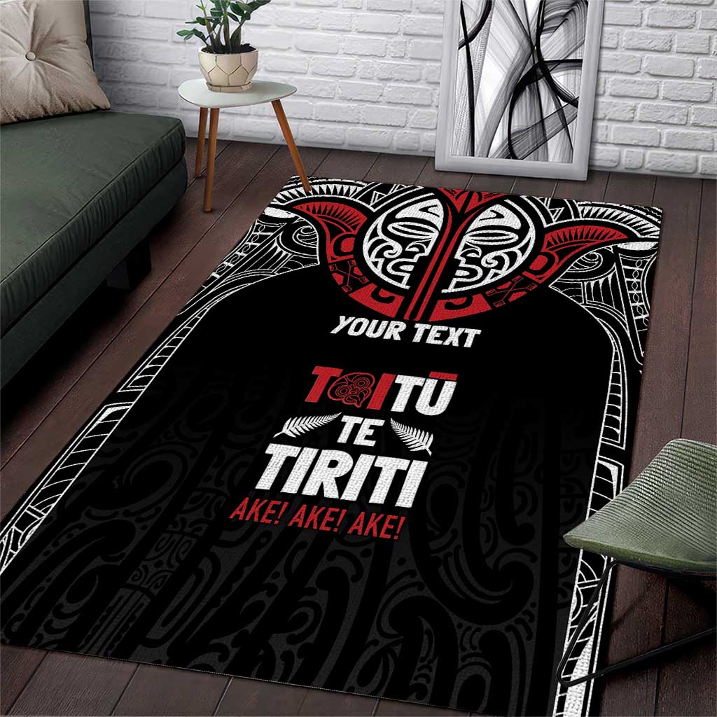 Aotearoa Maori Personalized Area Rug Toitu Te Tiriti Ake! Ake! Ake!