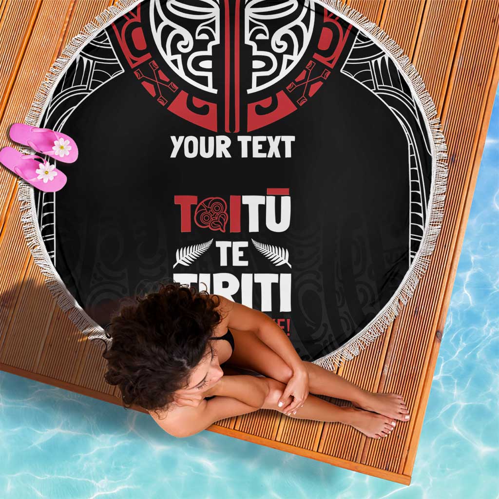 Aotearoa Maori Personalized Beach Blanket Toitu Te Tiriti Ake! Ake! Ake! LT7 - Polynesian Pride