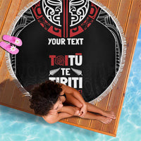 Aotearoa Maori Personalized Beach Blanket Toitu Te Tiriti Ake! Ake! Ake! LT7 - Polynesian Pride