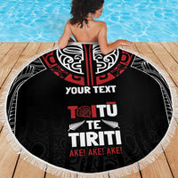 Aotearoa Maori Personalized Beach Blanket Toitu Te Tiriti Ake! Ake! Ake! LT7 - Polynesian Pride