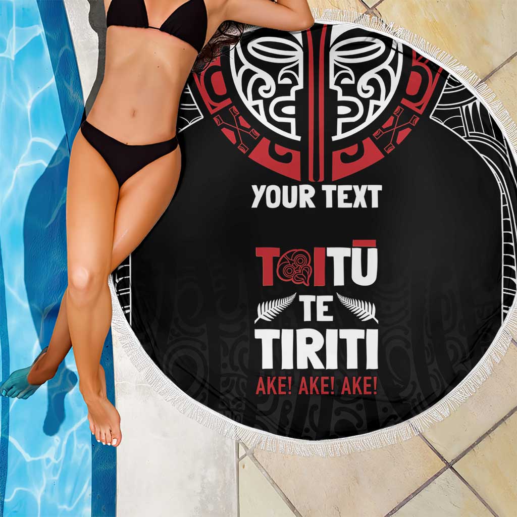 Aotearoa Maori Personalized Beach Blanket Toitu Te Tiriti Ake! Ake! Ake! LT7 - Polynesian Pride