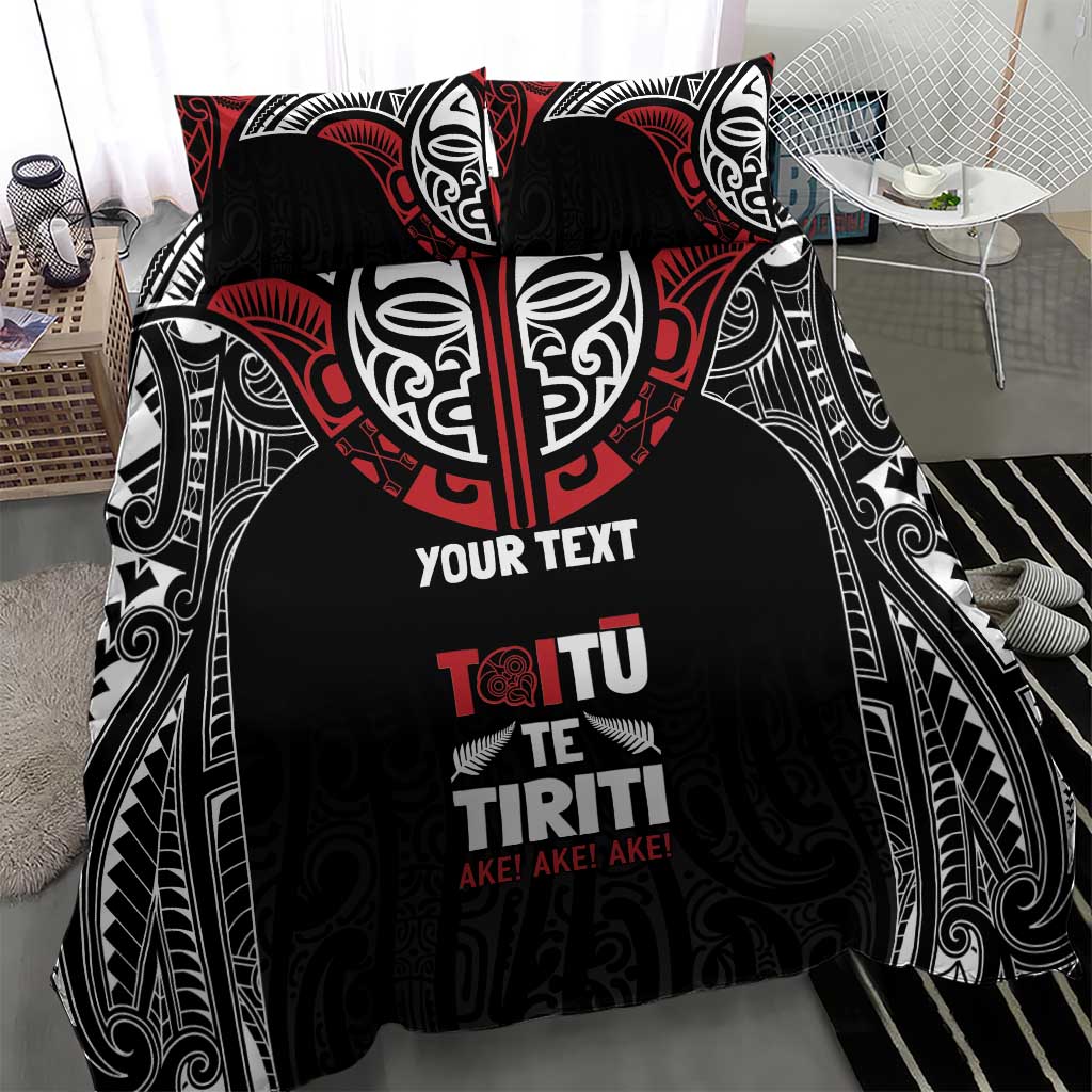 Aotearoa Maori Personalized Bedding Set Toitu Te Tiriti Ake! Ake! Ake!