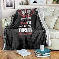 Aotearoa Maori Personalized Blanket Toitu Te Tiriti Ake! Ake! Ake! LT7 Black - Polynesian Pride