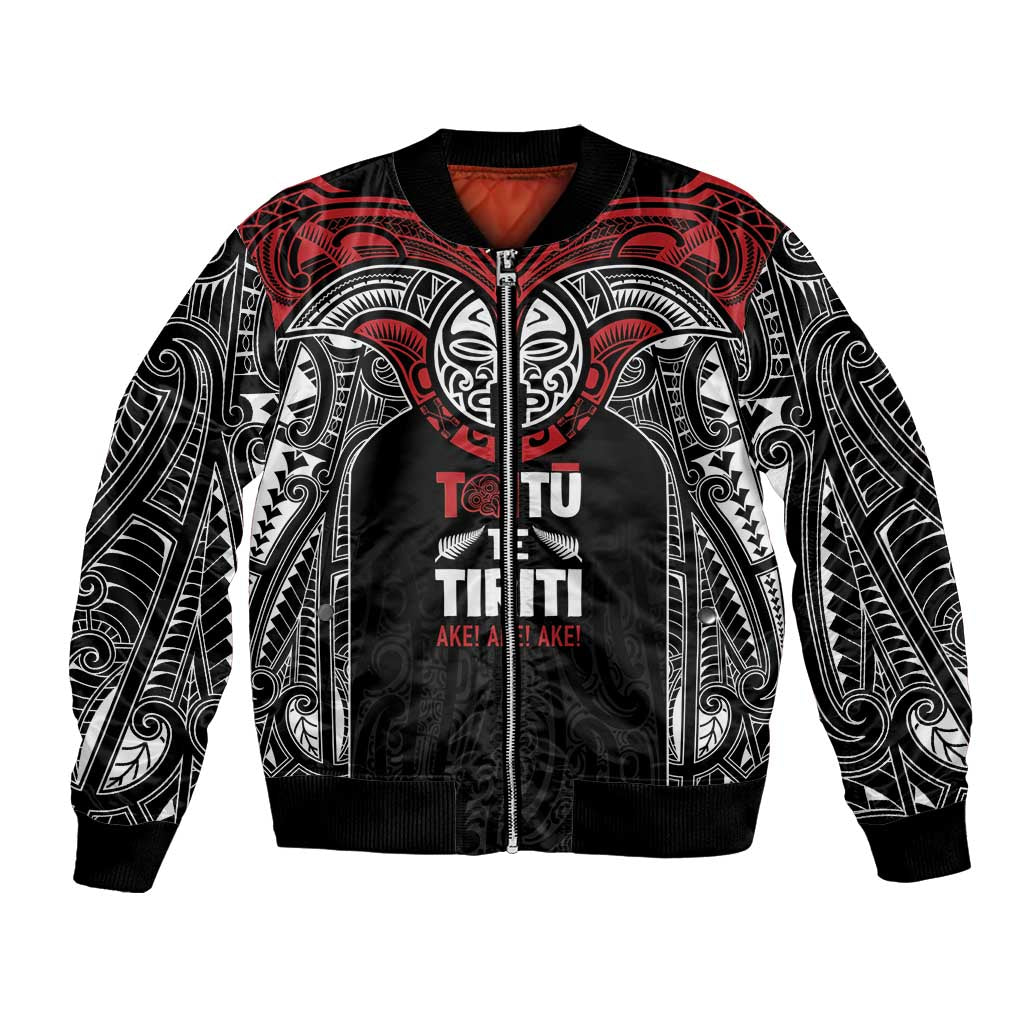 Aotearoa Maori Personalized Bomber Jacket Toitu Te Tiriti Ake! Ake! Ake!