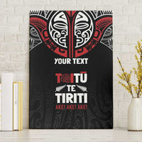 Aotearoa Maori Personalized Canvas Wall Art Toitu Te Tiriti Ake! Ake! Ake! LT7 Without Frame Black - Polynesian Pride