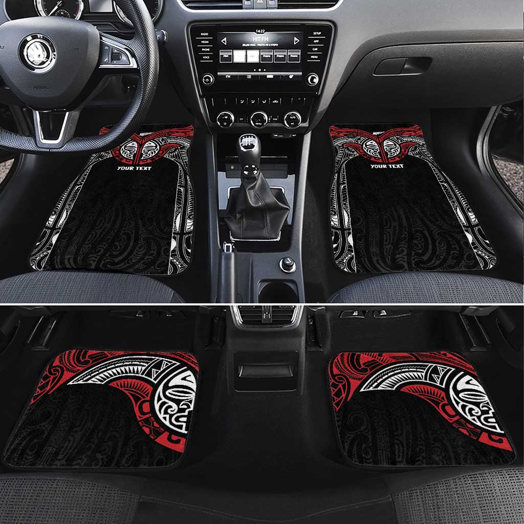 Aotearoa Maori Personalized Car Mats Toitu Te Tiriti Ake! Ake! Ake! LT7 Set 4pcs Black - Polynesian Pride