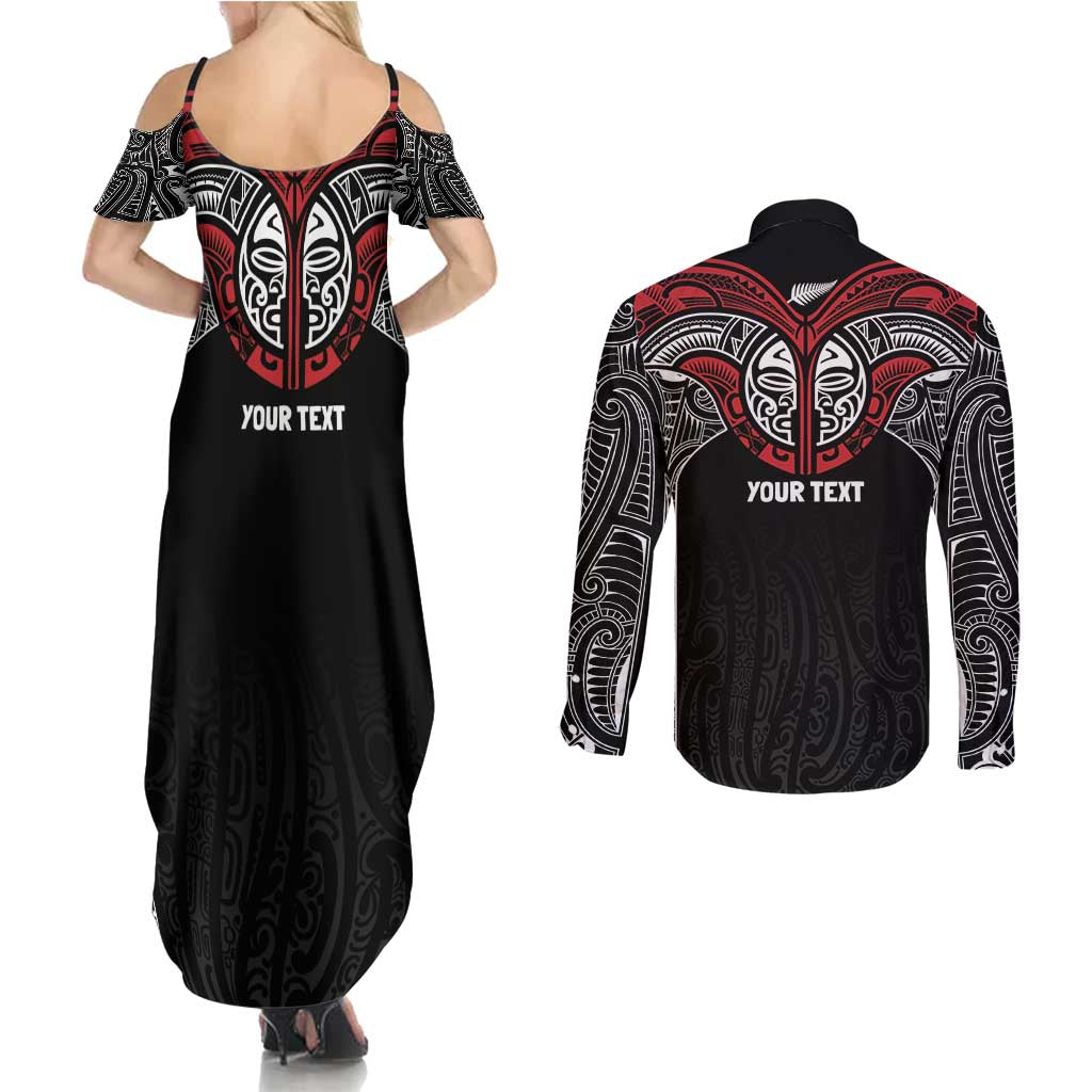 Aotearoa Maori Personalized Couples Matching Summer Maxi Dress and Long Sleeve Button Shirt Toitu Te Tiriti Ake! Ake! Ake! LT7 - Polynesian Pride
