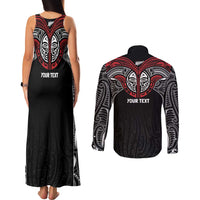 Aotearoa Maori Personalized Couples Matching Tank Maxi Dress and Long Sleeve Button Shirt Toitu Te Tiriti Ake! Ake! Ake! LT7 - Polynesian Pride