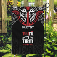 Aotearoa Maori Personalized Garden Flag Toitu Te Tiriti Ake! Ake! Ake! LT7 Garden Flag Black - Polynesian Pride