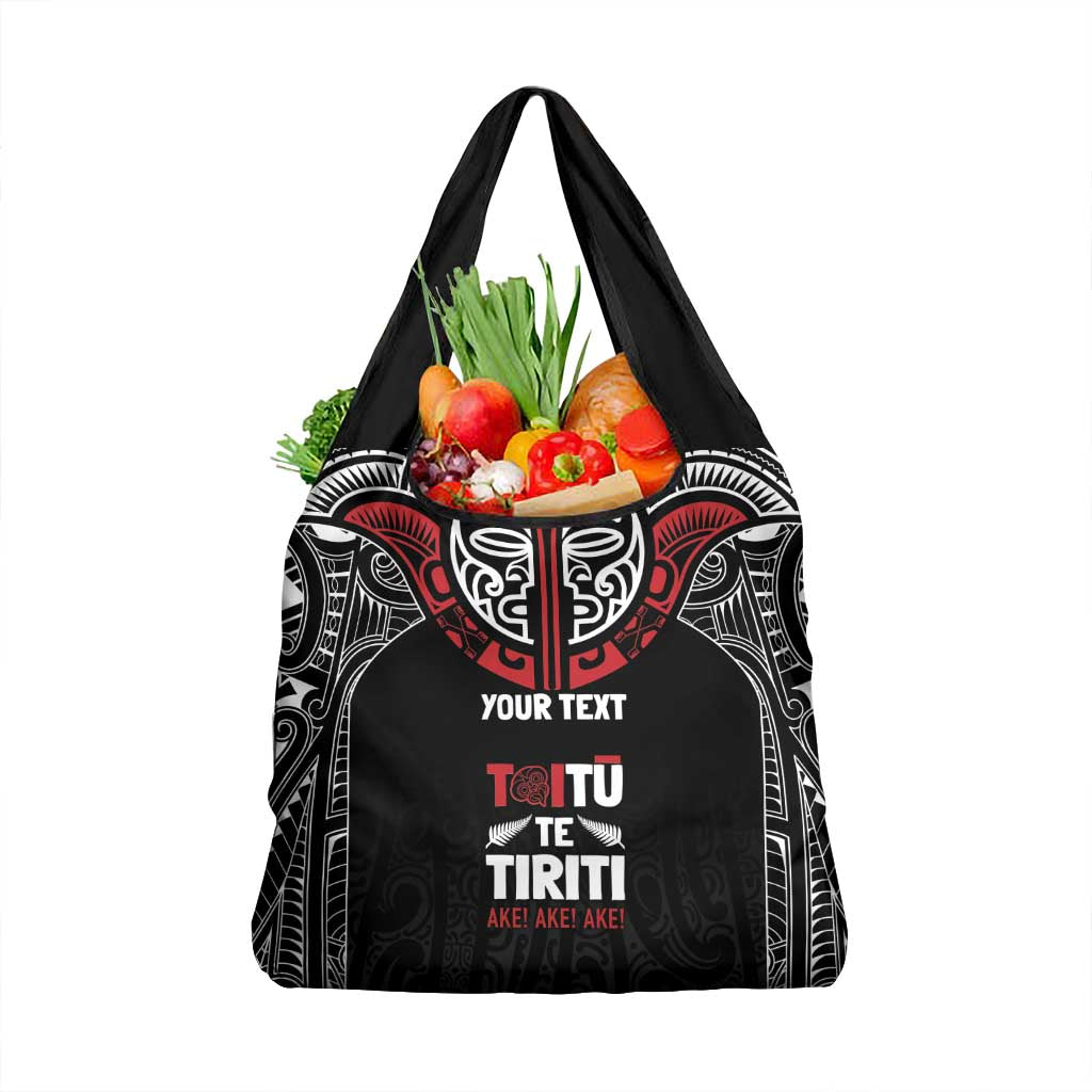 Aotearoa Maori Personalized Grocery Bag Toitu Te Tiriti Ake! Ake! Ake!