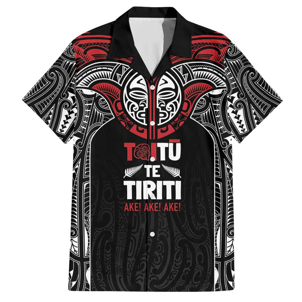 Aotearoa Maori Personalized Hawaiian Shirt Toitu Te Tiriti Ake! Ake! Ake! LT7 Black - Polynesian Pride