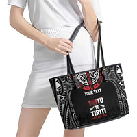 Aotearoa Maori Personalized Leather Tote Bag Toitu Te Tiriti Ake! Ake! Ake! LT7 - Polynesian Pride