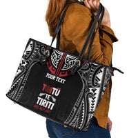 Aotearoa Maori Personalized Leather Tote Bag Toitu Te Tiriti Ake! Ake! Ake! LT7 - Polynesian Pride