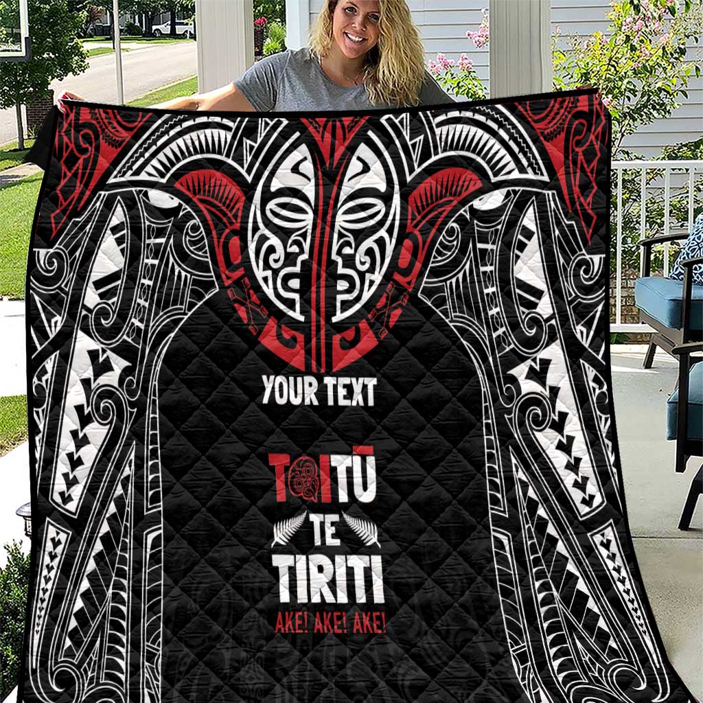 Aotearoa Maori Personalized Quilt Toitu Te Tiriti Ake! Ake! Ake!