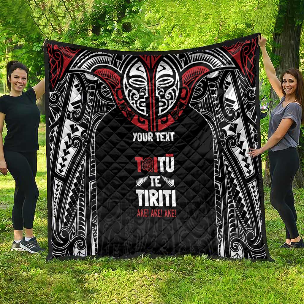 Aotearoa Maori Personalized Quilt Toitu Te Tiriti Ake! Ake! Ake!
