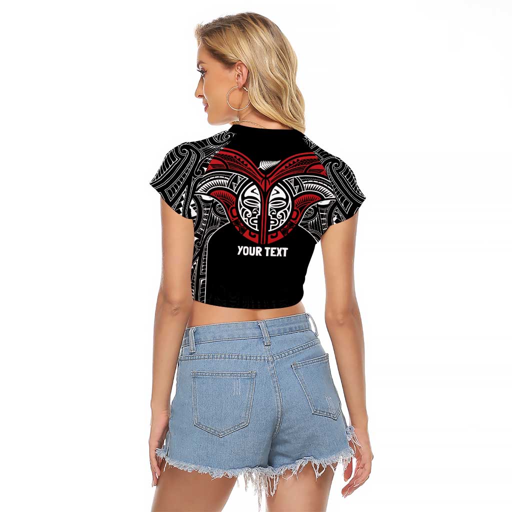 Aotearoa Maori Personalized Raglan Cropped T Shirt Toitu Te Tiriti Ake! Ake! Ake! LT7 - Polynesian Pride
