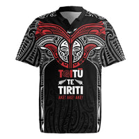 Aotearoa Maori Personalized Rugby Jersey Toitu Te Tiriti Ake! Ake! Ake! LT7 Black - Polynesian Pride