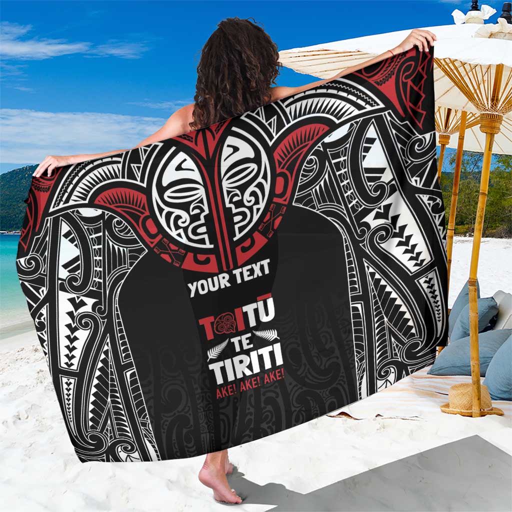 Aotearoa Maori Personalized Sarong Toitu Te Tiriti Ake! Ake! Ake!