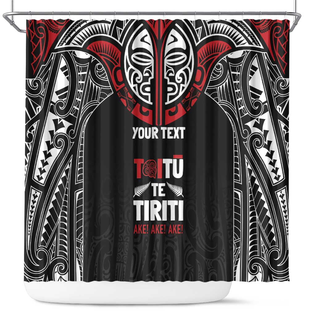 Aotearoa Maori Personalized Shower Curtain Toitu Te Tiriti Ake! Ake! Ake!