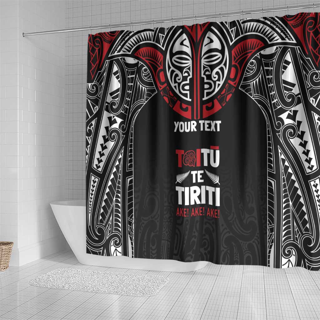 Aotearoa Maori Personalized Shower Curtain Toitu Te Tiriti Ake! Ake! Ake!