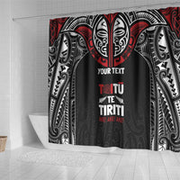 Aotearoa Maori Personalized Shower Curtain Toitu Te Tiriti Ake! Ake! Ake!