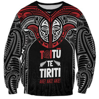 Aotearoa Maori Personalized Sweatshirt Toitu Te Tiriti Ake! Ake! Ake! LT7 Unisex Black - Polynesian Pride