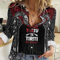 Aotearoa Maori Personalized Women Casual Shirt Toitu Te Tiriti Ake! Ake! Ake!