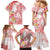 Polynesian Women's Day Wahine Family Matching Mermaid Dress and Hawaiian Shirt Plumeria Marble Glaze - Pink LT7 - Polynesian Pride