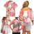 Polynesian Women's Day Wahine Family Matching Off Shoulder Short Dress and Hawaiian Shirt Plumeria Marble Glaze - Pink LT7 - Polynesian Pride