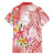 Polynesian Women's Day Wahine Family Matching Off Shoulder Short Dress and Hawaiian Shirt Plumeria Marble Glaze - Pink LT7 - Polynesian Pride