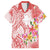 Polynesian Women's Day Wahine Family Matching Puletasi and Hawaiian Shirt Plumeria Marble Glaze - Pink LT7 Dad's Shirt - Short Sleeve Pink - Polynesian Pride