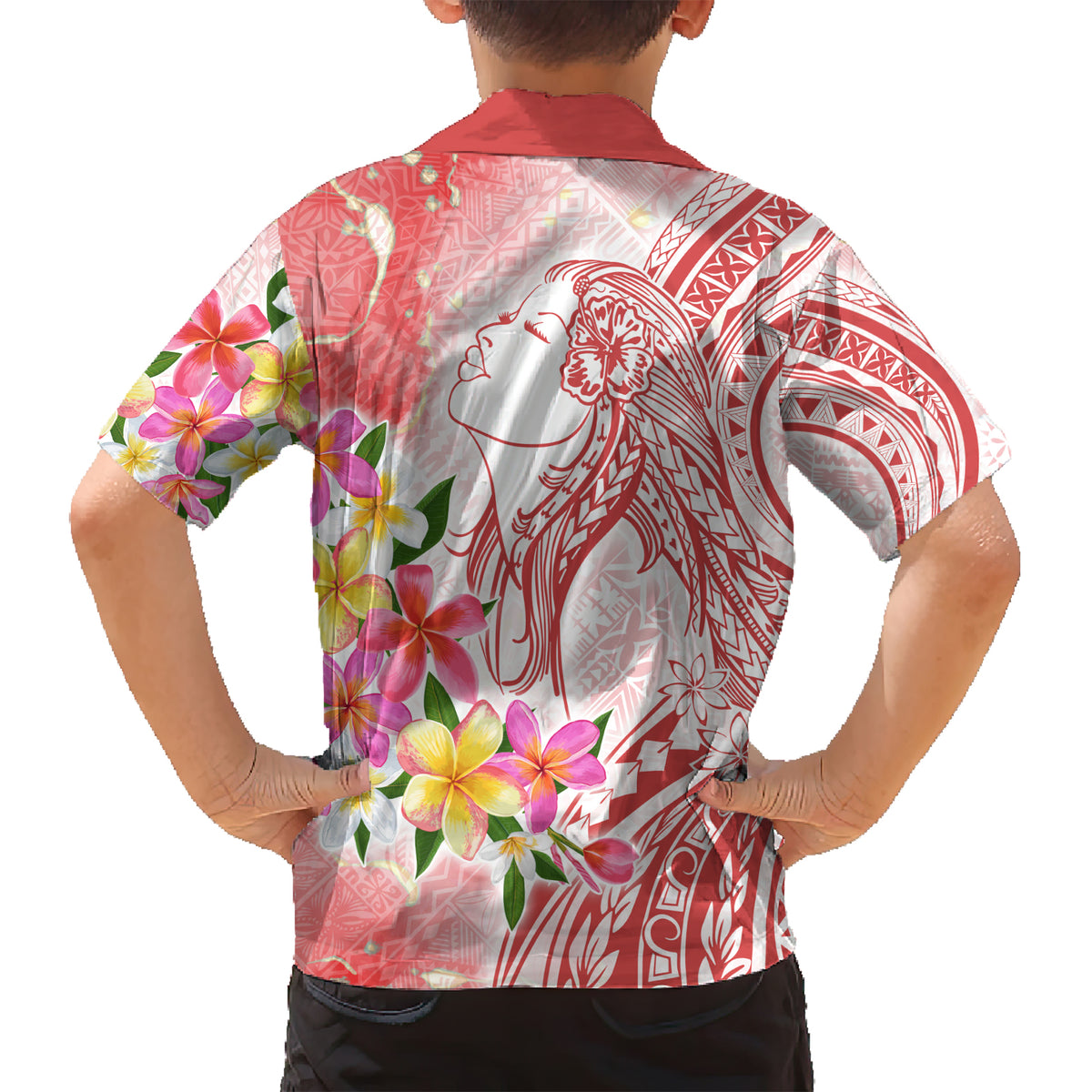 Polynesian Women's Day Wahine Family Matching Short Sleeve Bodycon Dress and Hawaiian Shirt Plumeria Marble Glaze - Pink LT7 - Polynesian Pride