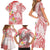 Polynesian Women's Day Wahine Family Matching Short Sleeve Bodycon Dress and Hawaiian Shirt Plumeria Marble Glaze - Pink LT7 - Polynesian Pride