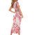 Polynesian Women's Day Wahine Family Matching Short Sleeve Bodycon Dress and Hawaiian Shirt Plumeria Marble Glaze - Pink LT7 - Polynesian Pride