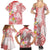 Polynesian Women's Day Wahine Family Matching Summer Maxi Dress and Hawaiian Shirt Plumeria Marble Glaze - Pink LT7 - Polynesian Pride