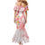 Polynesian Women's Day Wahine Mermaid Dress Plumeria Marble Glaze - Pink LT7 - Polynesian Pride